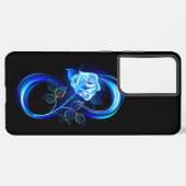 Coque Samsung Galaxy Glowing infinity with blue rose (Verso Horizontal)