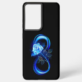 Coque Samsung Galaxy Glowing infinity with blue rose (Verso)