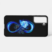 Coque Samsung Galaxy Glowing infinity with blue rose (Verso Horizontal)