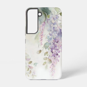 Coque Samsung Galaxy Glycine pourpre délicate aquarelle vintage