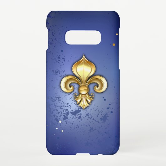 Coque Samsung Galaxy Gold Fleur de Lis on Blue (Dos)