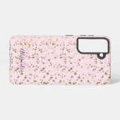 Coque Samsung Galaxy Gold Star Confetti Blush Pink Chic (Verso Horizontal)