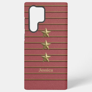 Coque Samsung Galaxy Gold Star sur le boîtier de téléphone rose Rose