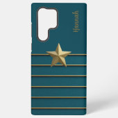 Coque Samsung Galaxy Gold Star sur Turquoise (Verso)