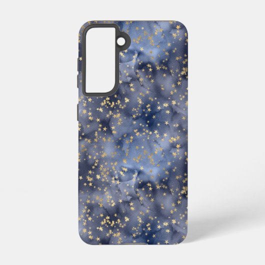 Coque Samsung Galaxy Gold Stars On Light Navy Night Sky (Verso)