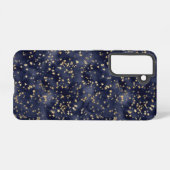 Coque Samsung Galaxy Gold Stars On Navy Night Sky (Verso Horizontal)