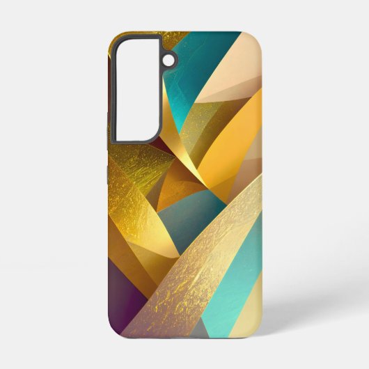 Coque Samsung Galaxy Gold Teal Abstract Art (Verso)