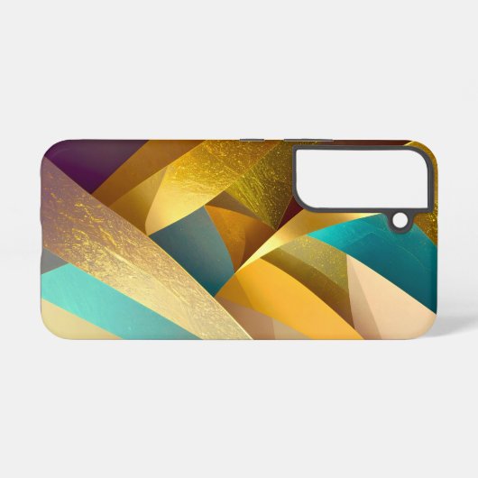 Coque Samsung Galaxy Gold Teal Abstract Art (Verso Horizontal)