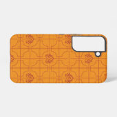 Coque Samsung Galaxy Golden Lotus Grid Motif - Le Lotus Blanc (Verso Horizontal)