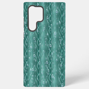 Coque Samsung Galaxy Gouttes de pluie sur du métal vert