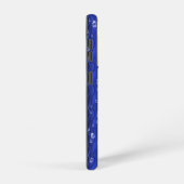 Coque Samsung Galaxy gouttes de pluie sur le métal bleu (Côté droit)