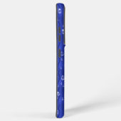 Coque Samsung Galaxy gouttes de pluie sur le métal bleu (Côté droit)