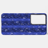 Coque Samsung Galaxy gouttes de pluie sur le métal bleu (Verso Horizontal)