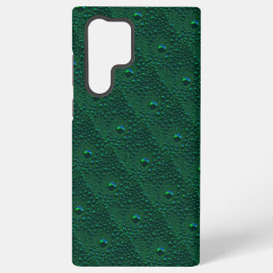 Coque Samsung Galaxy Gouttes d'eau sur métal vert