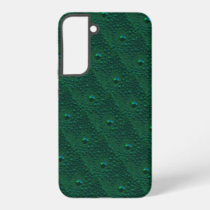 Coque Samsung Galaxy Gouttes d'eau sur métal vert