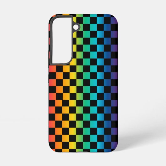 Coque Samsung Galaxy Gradient LGBTQ À damiers Rainbow Pride (Verso)