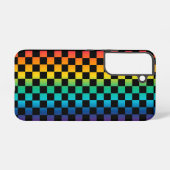Coque Samsung Galaxy Gradient LGBTQ À damiers Rainbow Pride (Verso Horizontal)