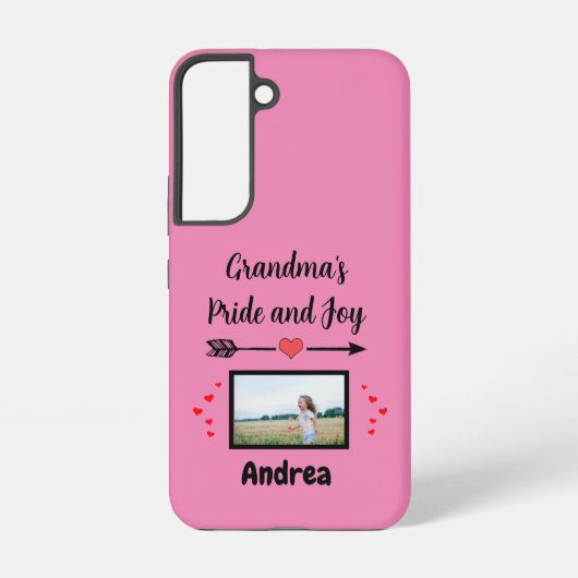 Coque Samsung Galaxy Grandmas Fierté et joie avec les coeurs Photo et n (Verso)
