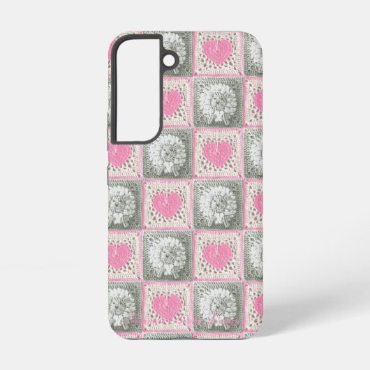 Coque Samsung Galaxy Granny Carré Quilt avec les coeurs et les moutons (Verso)