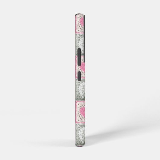 Coque Samsung Galaxy Granny Carré Quilt avec les coeurs et les moutons (Côté droit)