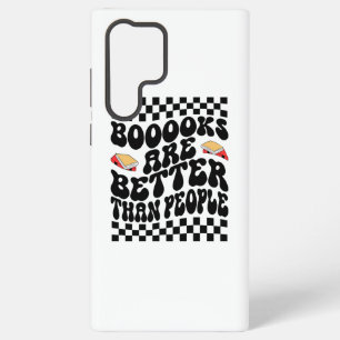 Coque Samsung Galaxy Graphisme damier rétro "Les livres sont meilleurs"