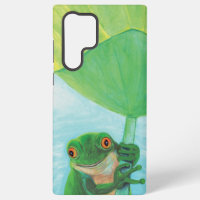 Grenouille verte sous Pad Lily