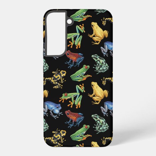 Coque Samsung Galaxy Grenouilles sur noir (Verso)