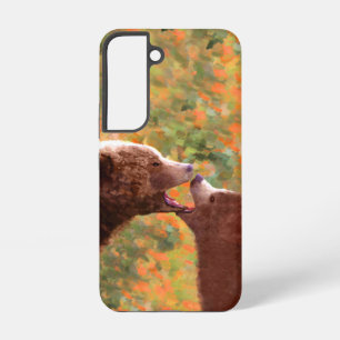 Coque Samsung Galaxy Grizzly Bear Mom and Cub Painting - Wildlife Art