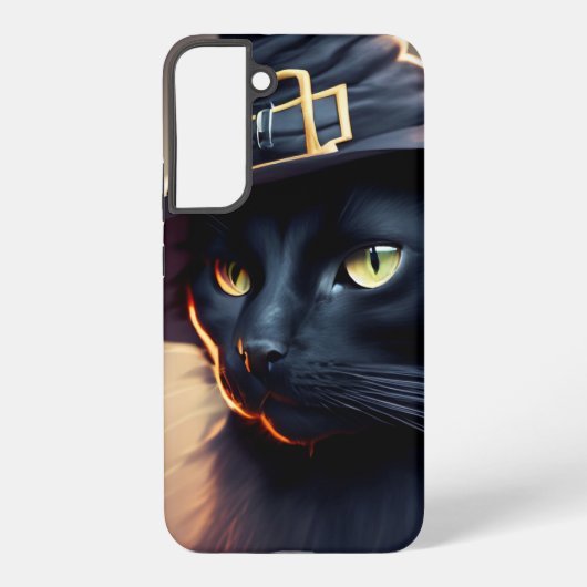Coque Samsung Galaxy Halloween de chat noir (Verso)
