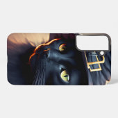 Coque Samsung Galaxy Halloween de chat noir (Verso Horizontal)