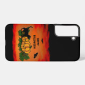 Coque Samsung Galaxy Halloween heureux, Chat noir, Chat et Citrouille (Verso Horizontal)
