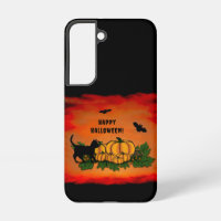 Halloween heureux, Chat noir, Chat et Citrouille