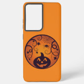 Coque Samsung Galaxy Halloween Jack-o'-lantern citrouille visage et ara (Verso)
