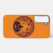 Coque Samsung Galaxy Halloween Jack-o'-lantern citrouille visage et ara (Verso Horizontal)