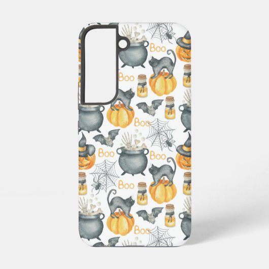 Coque Samsung Galaxy Halloween Whimsical Cauldron et Motif de chats (Verso)