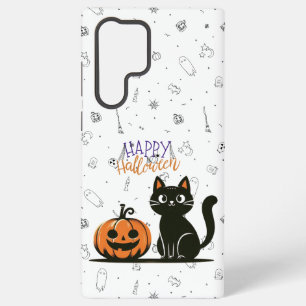 Coque Samsung Galaxy Happy Halloween chat et citrouille
