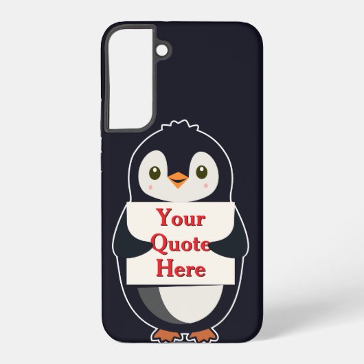 Coque Samsung Galaxy Happy penguin holding a sign to personalize (Verso)