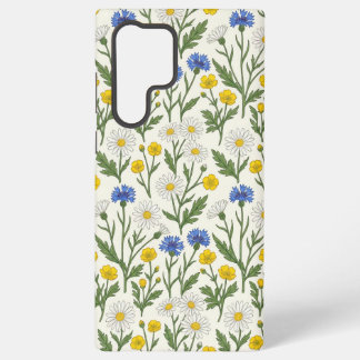 Coque Samsung Galaxy Harmonie de prairie fleurie – Marguerite et bleuet