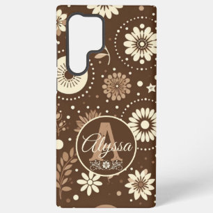 Coque Samsung Galaxy Harmonie florale vintage monogramme
