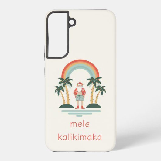 Coque Samsung Galaxy Hawaïen/arc-en-ciel/Palms Père Noël (Verso)