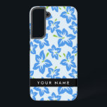Coque Samsung Galaxy Hibiscus Bleu, Fleurs Bleues, Votre Nom<br><div class="desc">Motif élégante,  élégante et raffinée avec fleurs d'Hibiscus bleu. Un cadeau moderne et tendance,  parfait pour les amateurs de design floral dans votre vie. Personnalisez en ajoutant votre nom,  votre pseudonyme,  votre monogramme ou vos initiales.</div>