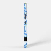 Coque Samsung Galaxy Hibiscus Bleu, Fleurs Bleues, Votre Nom (Côté droit)