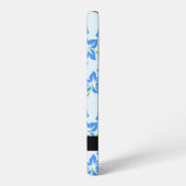 Coque Samsung Galaxy Hibiscus Bleu, Fleurs Bleues, Votre Nom (Côté gauche)