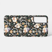 Coque Samsung Galaxy Hippie Halloween Skulls et Fleurs Motif (Verso Horizontal)