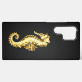 Coque Samsung Galaxy Hippocampe Polygonal Or (Verso Horizontal)