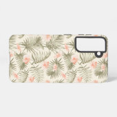 Coque Samsung Galaxy Hisbiscus Tropical Palm Tree Motif (Verso Horizontal)