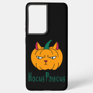 Coque Samsung Galaxy Hocus pawcus Halloween citrouille ginger cat magie