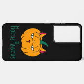 Coque Samsung Galaxy Hocus pawcus Halloween citrouille ginger cat magie (Côté gauche)