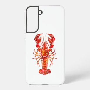 Coque Samsung Galaxy Homard polygonal rouge