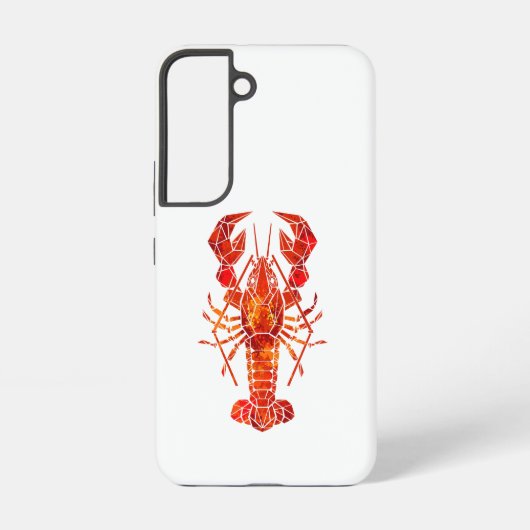Coque Samsung Galaxy Homard polygonal rouge (Verso)